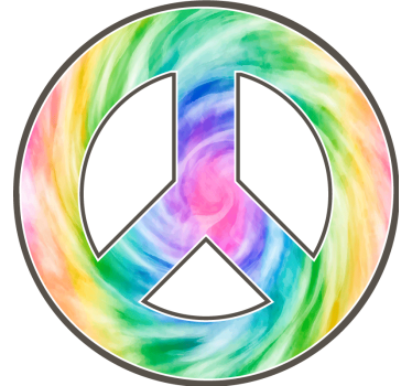 Sottobicchieri nerd simbolo della pace colorato - TenStickers