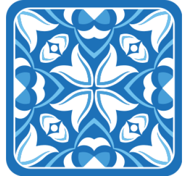 Sottobicchieri con motivi floreali blu - TenStickers