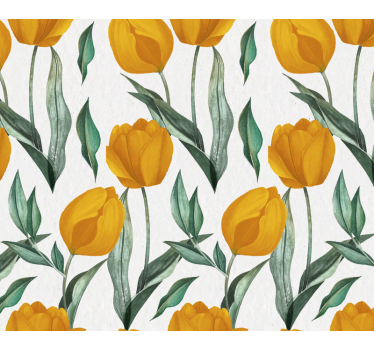 Sottobicchieri con motivi elementi a motivi tulipano giallo - TenStickers
