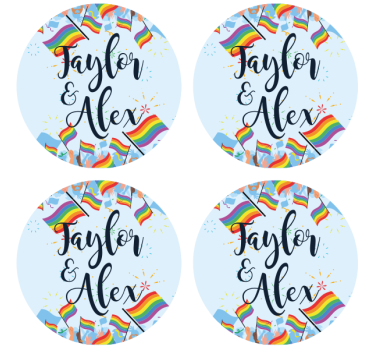 Sottobicchieri birra festa delle bandiere arcobaleno - TenStickers