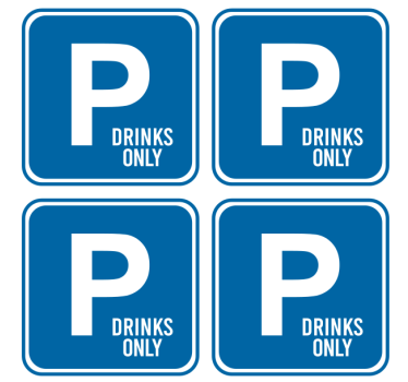 Sottobicchieri con frase avviso bevande riservate - TenStickers