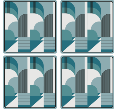 Sottobicchieri moderno motivi ad arco geometrici - TenStickers