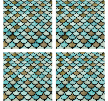 Sottobicchieri con motivi effetto sovrapposto scallop - TenStickers