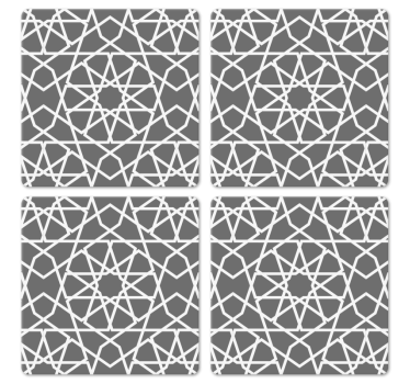 Sottobicchiere  tema piastrelle Stile arabo grigio - TenStickers