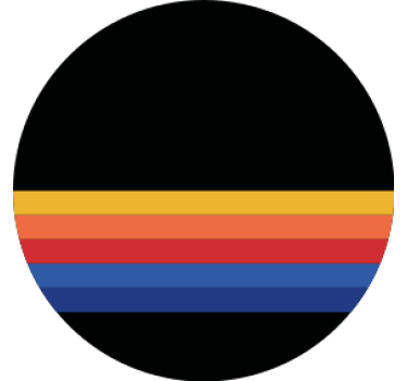 Sottobicchieri con motivi a righe colorate circolari - TenStickers
