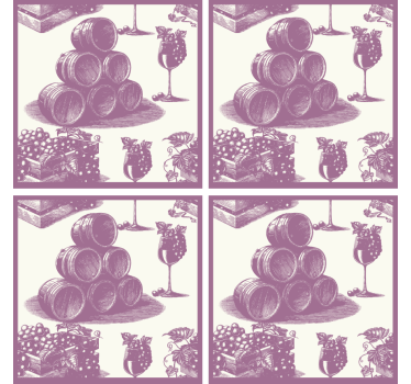 Sottobicchieri birra botti e bicchieri - TenStickers