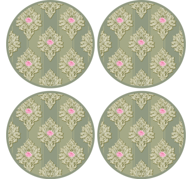 Sottobicchieri vintage elemento botanico intricato - TenStickers