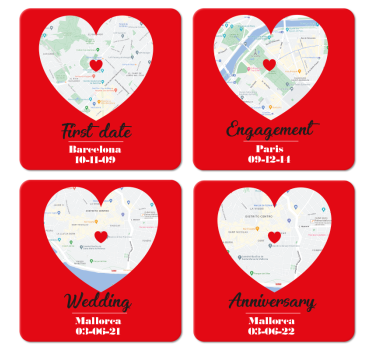 Sottobicchiere per matrimonio luoghi di momenti speciali - TenStickers