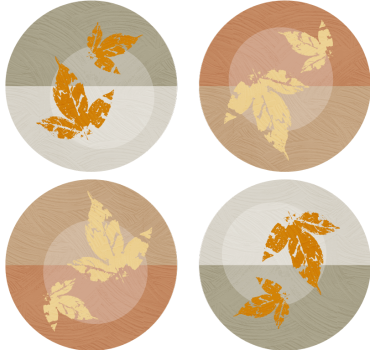 Sottobicchieri moderno sovrapposizioni di motivi a foglia - TenStickers