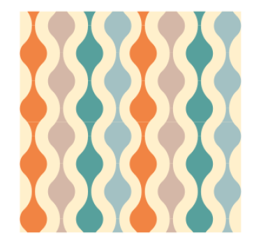 Sottobicchieri vintage motivo ondulato multicolore - TenStickers