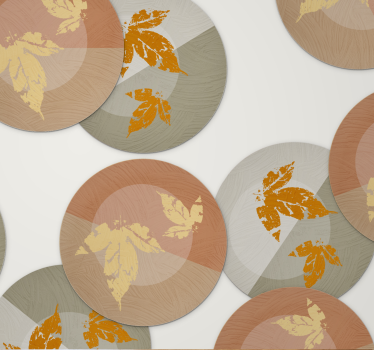 Sottobicchieri moderno sovrapposizioni di motivi a foglia - TenStickers