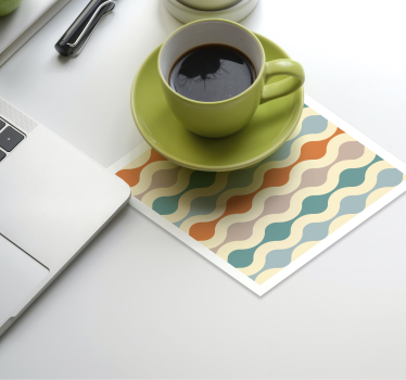 Sottobicchieri vintage motivo ondulato multicolore - TenStickers