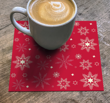 Modello di fiocchi di neve bere sottobicchiere - TenStickers