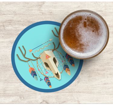 Sottobicchiere moderno Stile boho teschio - TenStickers