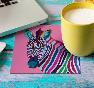 Sottobicchiere moderno Zebra pop art - TenStickers