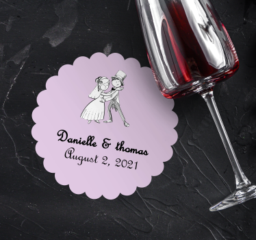 Sottobicchiere per matrimonio personalizzabili - TenStickers