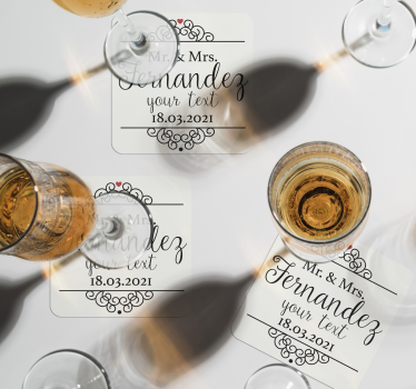 Sottobicchiere  personalizzabile Il signor e la signora - TenStickers