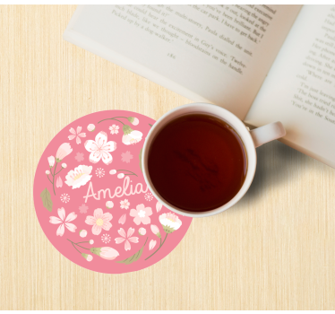 Sottobicchiere  personalizzato moderno Fiori ciliegio - TenStickers