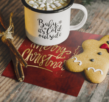Sottobicchiere personalizzato Natale Buon natale in rosso - TenStickers