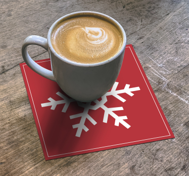 Sottobicchiere personalizzato Natale Fiocchi di neve rossi - TenStickers