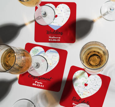 Sottobicchiere per matrimonio luoghi di momenti speciali - TenStickers