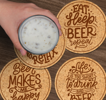 Sottobicchiere  tema birra Diversi testi di birra - TenStickers