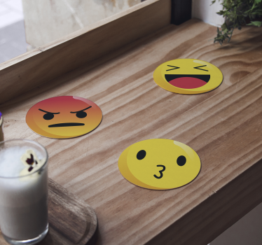 Sottobicchiere  tema vintage Emoticon - TenStickers