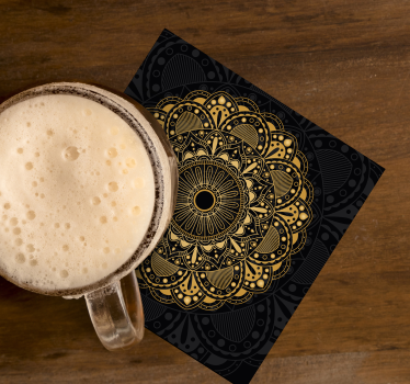 Sottobicchiere vintage Mandala d'oro - TenStickers