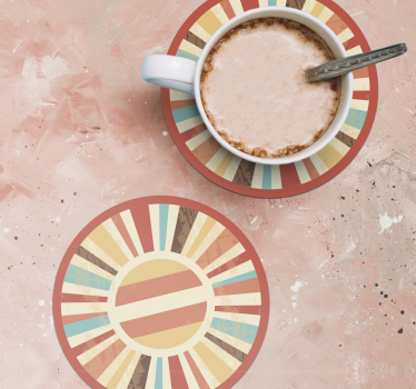 Sottobicchiere vintage Raggi di sole retrò colorati - TenStickers