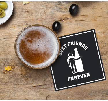 Sottobicchieri birra amici migliori abbracciano la birra - TenStickers