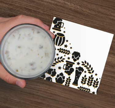 Sottobicchieri birra composizione elementi birra - TenStickers