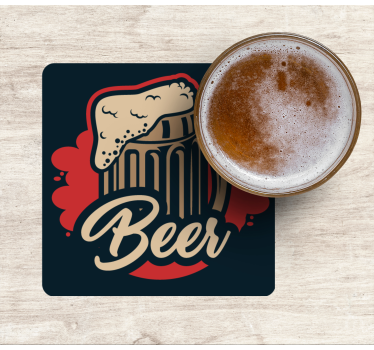 Sottobicchieri birra illustrazione di una mug schiumosa - TenStickers