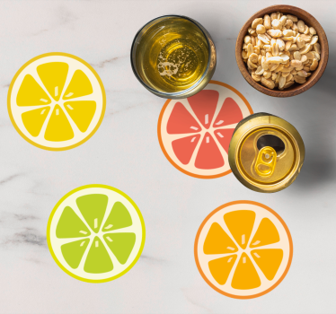 Sottobicchieri birra motivi fette di agrumi - TenStickers