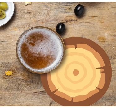 Sottobicchieri birra motivo a fette di legno - TenStickers