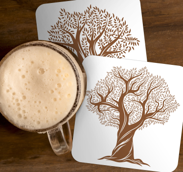 Sottobicchieri birra silhouette di alberi intricati - TenStickers