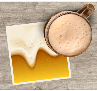 Sottobicchieri birra superficie schiumosa bevande - TenStickers