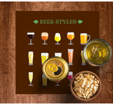 Sottobicchieri birra varietà di bicchieri birra - TenStickers