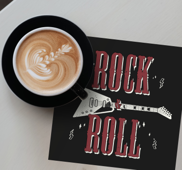 Sottobicchieri con frase chitarra e musica - TenStickers