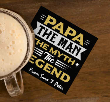 Sottobicchieri con frase papà mito leggenda - TenStickers