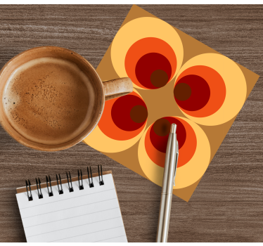 Sottobicchieri con motivi a gradiente caldo circolare - TenStickers