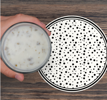 Sottobicchieri con motivi a pois neri - TenStickers