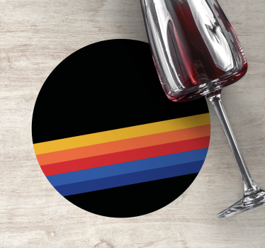 Sottobicchieri con motivi a righe colorate circolari - TenStickers