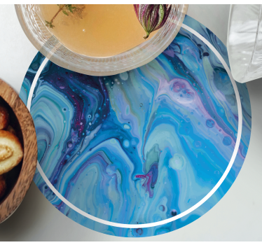 Sottobicchieri con motivi a vortice blu - TenStickers
