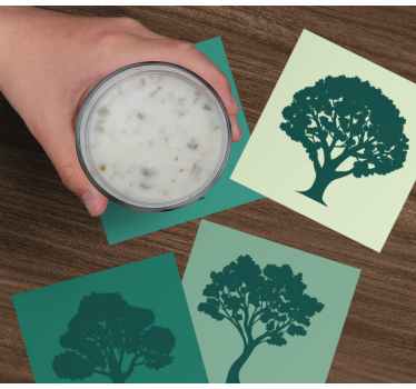 Sottobicchieri con motivi collezione silhouette alberi - TenStickers