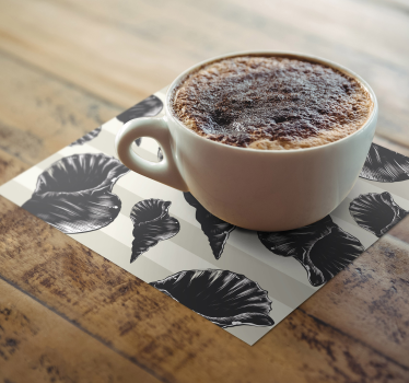 Sottobicchieri con motivi eleganti a conchiglia - TenStickers