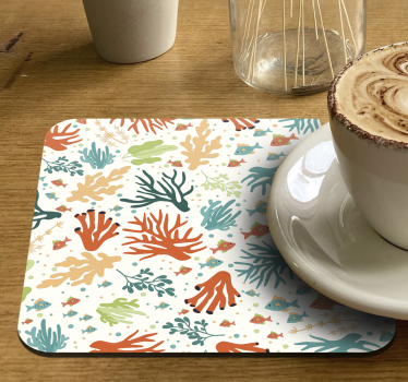 Sottobicchieri con motivi fantasie corallo colorate - TenStickers
