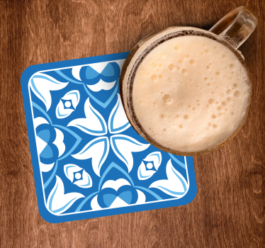 Sottobicchieri con motivi floreali blu - TenStickers