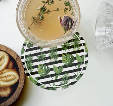 Sottobicchieri con motivi foglia tropicale - TenStickers