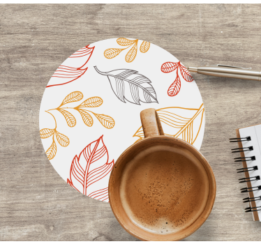 Sottobicchieri con motivi foglie sovrapposte - TenStickers