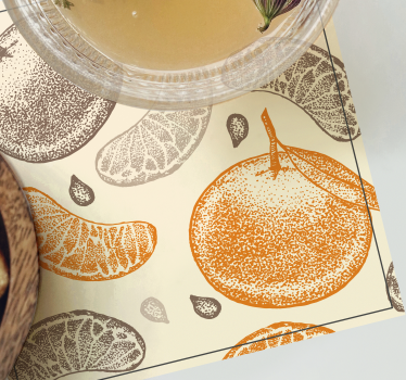 Sottobicchieri con motivi frutta agrumata - TenStickers